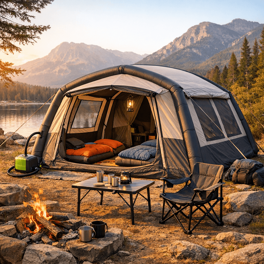 Illustration of Air Tent for Camping